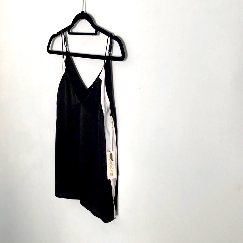 Gold Hawk Black w/ White Side Stripe Haley Cami; Luxurious Fabric NWT  Small